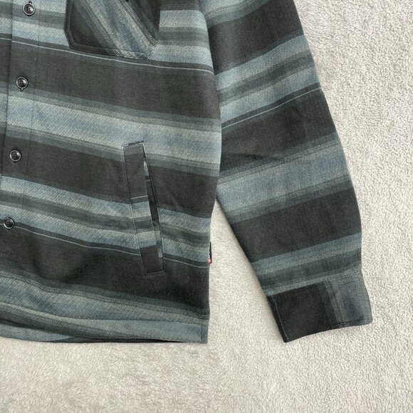 NEW Quiksilver Men's L Hooded Button-Up Flannel Shirt Jacket - Picture 9 of 11